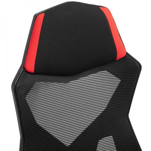 Silla de Oficina con Reposapiés Altura Regulable y Respaldo Reclinable 135° 58x63x112-122 cm Rojo y Negro [7]