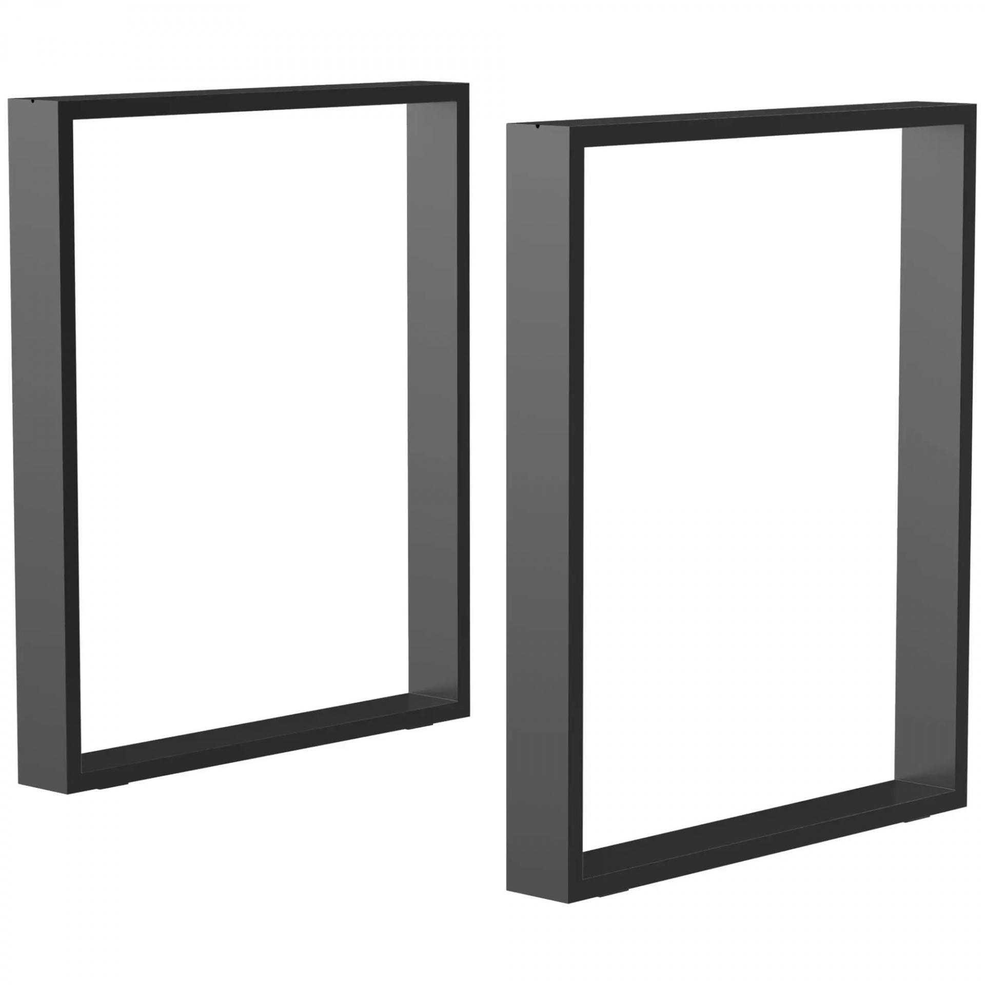 Conjunto de 2 Patas para Mesa Patas de Diseño Rectangular con Tornillos Incluidos para Mesa DIY 60x72 cm Negro
