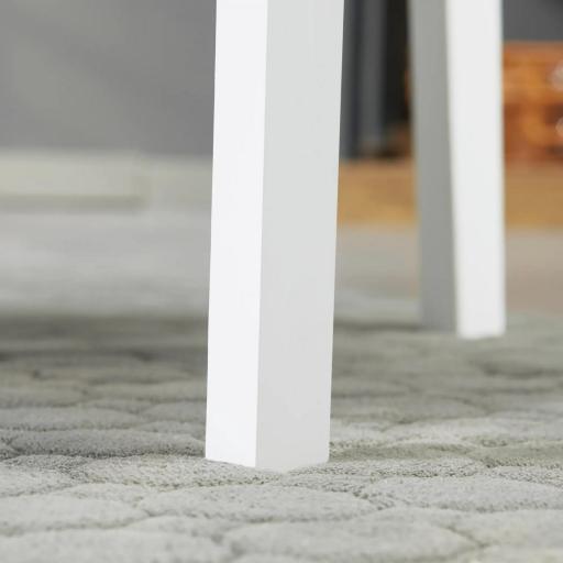 Juego de 2 Sillas de Comedor Blancas Silla de Cocina con Respaldo de Listones Marco de Madera de Pino 41x46,5x85,5 cm [4]