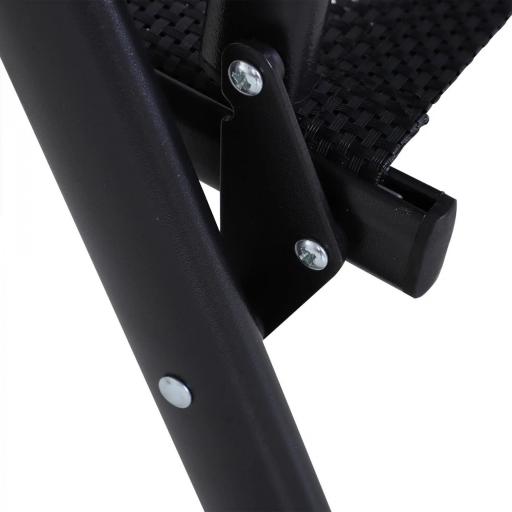 Conjunto de 2 Sillas Plegables para Exterior con Reposabrazos para Jardín Terraza Carga 110 kg 58x64x94 cm Negro [6]