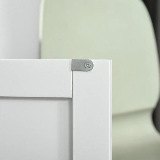Carro de Cocina Mueble Auxiliar de Cocina con 2 Cajones 6 Puertas y Barra Lateral 121x46x91 cm Roble y Blanco [5]