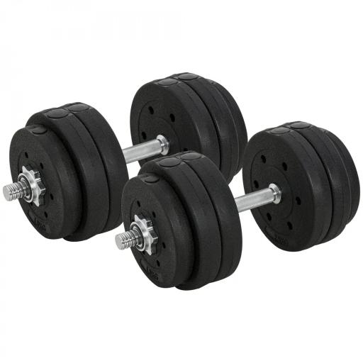Conjunto de Mancuernas Ajustables de 30kg Juego de Pesas con Discos de 2,5/1,5 kg y Barras de Conexión de 2 kg Kit de Entrenamiento para Gimnasio en Casa [7]