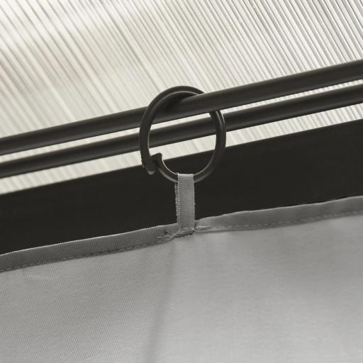  4 Paredes Laterales para Cenador 302x205 cm con 40 Ganchos y Anillos en C para Pérgola Gazebo Gris Claro [3]