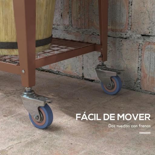 Huerto Urbano Elevado 80x40x120 cm con Cubierta de Invernadero y Estante Inferior para Cultivo Plantas Flores Marrón [4]