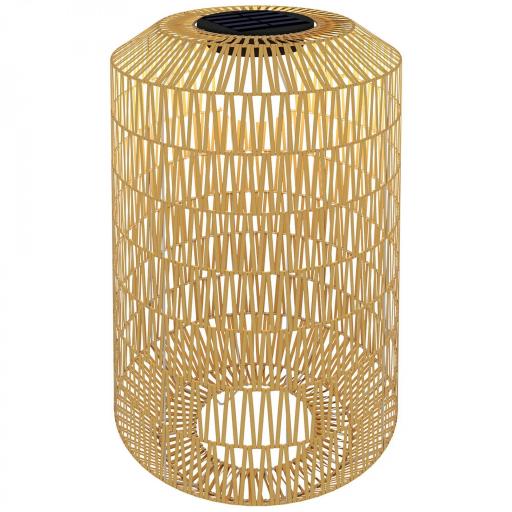 Lámpara de Jardín de Ratán Sintético con Luces LED Encendido y Apagado Automático Diseño Bohemio Ø30x55 cm Natural [8]