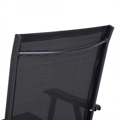 Conjunto de 2 Sillas Plegables para Exterior con Reposabrazos para Jardín Terraza Carga 110 kg 58x64x94 cm Negro [7]