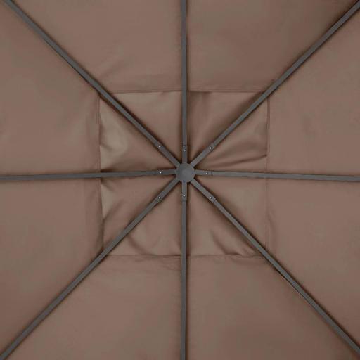 Techo de Repuesto para Cenador, 3x3 m, Cubierta de Repuesto con 8 Orificios de Drenaje, Ventilación y Protección UV, SOLO Toldo de Recambio para Pabellón Gazebo, Café [8]