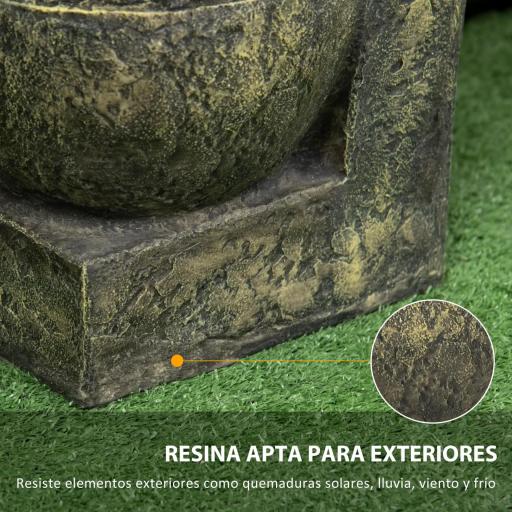 Fuente de Agua en Cascada de 4 Niveles 5W con Bomba de Agua y Salida de Agua Ajustable 25x24x60 cm Multicolor [3]
