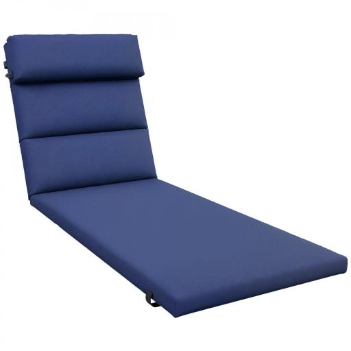 Cojín para Tumbona de Algodón 196x63x6 cm con Tela Hidrófuga Cojín de Asiento y Respaldo Azul Oscuro [9]