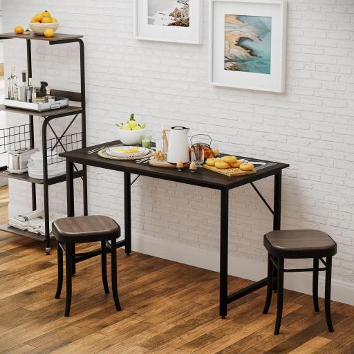 Escritorio para Hogar Oficina Mesa de Comedor Mesa de Ordenador Mesa de Estudio con Pies Ajustables Mobiliario Simple de Oficina 120x60x73cm Carga 70kg [4]