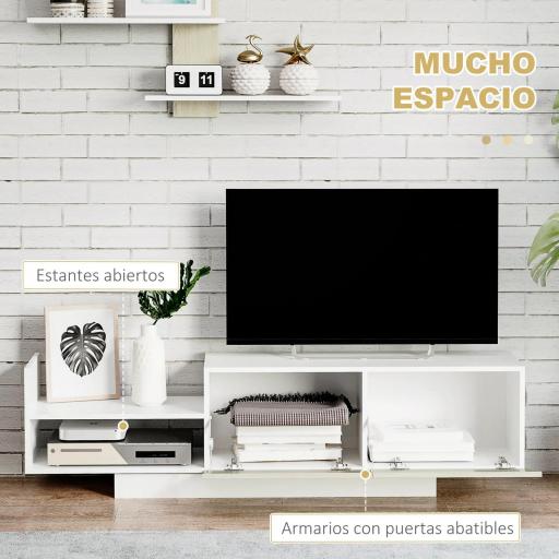 Mueble de Salón para TV con Mesa para Televisor 150x31,5x40 cm y Estante de Pared 95,5x16x60 cm Natural [3]