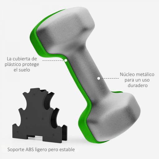 Set de Mancuernas Hexagonal 2 x1kg 2 x2kg 2 x3kg con Soporte de Almacenamiento para Entrenamiento en Casa Multicolor [4]