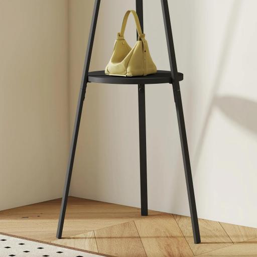 Perchero de Pie Forma de Árbol Perchero para Ropa de Metal con 9 Ganchos y Estante Perchero Vintage 45x45x180 cm Negro [8]