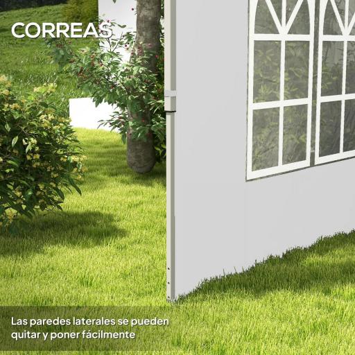Paredes Laterales para Carpa de 3 x 3 / 3 x 4 m 2 Paneles de Tela Oxford de 295x195 cm con Ventana para Fiestas Blanco [6]