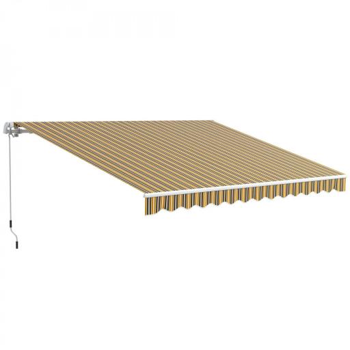 Toldo para Balcón 350x250 cm con Manivela de Metal Impermeable y Anti-UV para Jardín Terraza Ventanas Gris y Amarillo [9]