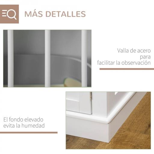 Jaula para Perros Pequeños Mesa Auxiliar Moderna con 3 Puertas Francés con Cierre Magnético 78x53x59,3 cm Blanco [6]