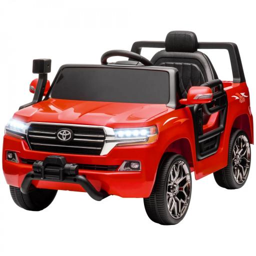 Coche Eléctrico para Niños de +3 Años Toyota LAND CRUISER con Batería 12V Mando a Distancia y Música MP3 Rojo [10]