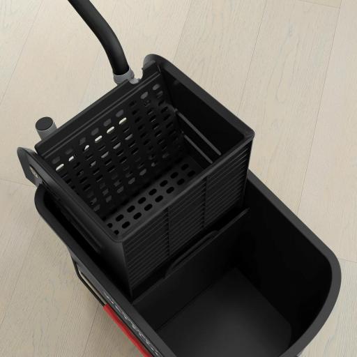 Cubo de Fregar 20L con Ruedas y Escurridor Cubo para Fregona con Separador de Agua 60x27x70,5 cm Negro [7]