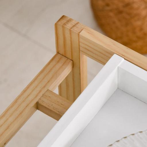 Carrito de Cocina de 4 Niveles Carrito Verdulero Carro Multiusos con 2 Bandejas Extraíblse y Estante 40x30x76 cm Blanco [6]