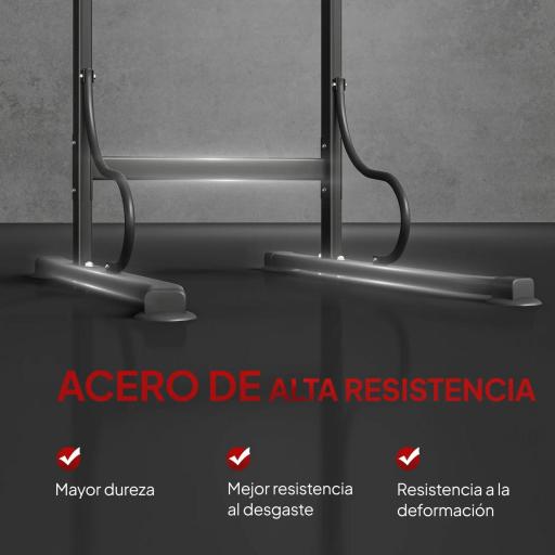Barra de Dominadas Altura Regulable Estación de Fondos Resistente para Gimnasio en Casa Entrenamiento de Fuerza Negro [3]