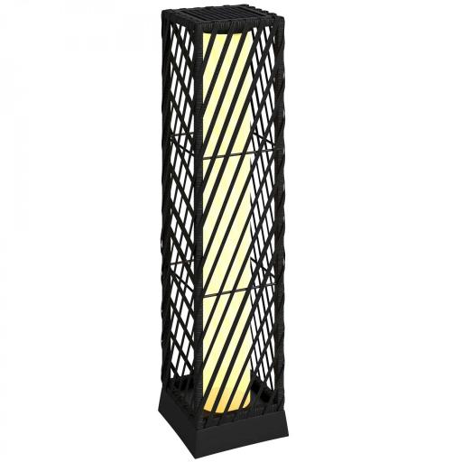 Linterna de Jardín de Ratán Farola Solar Exterior con Luces LED Encendido y Apagado Automático Impermeable IP44 Negro [9]