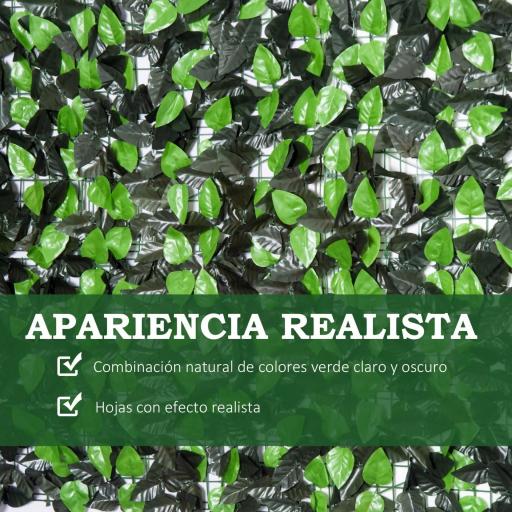 Seto Artificial en Rollo 3x1 m Pantalla de Cerca de Privacidad para Balcón Valla Jardín Exterior Planta Decorativa de Pared PE Fácil Montaje Verde [3]
