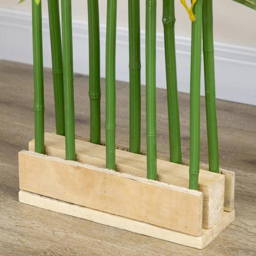 Bambú Artificial con Maceta de Madera Planta Artificial de Decoración para Interior 35x10x180 cm Verde [4]