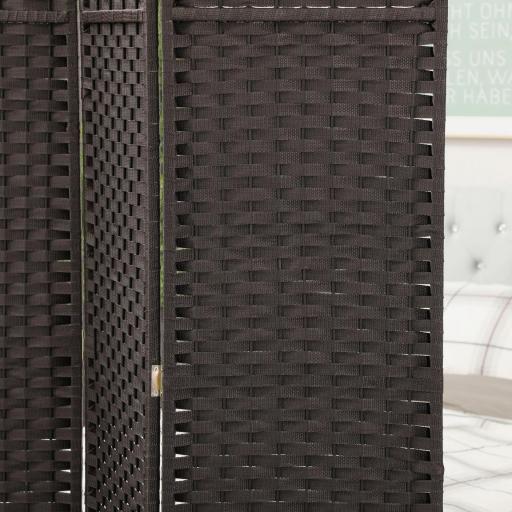 Biombo Separador de Ambientes de 6 Paneles Biombo Plegable 240x170 cm para Salón Dormitorio Oficina Marrón [2]