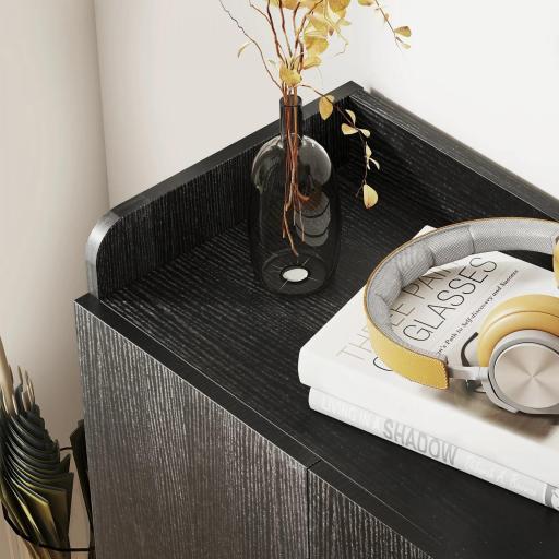 Mueble Zapatero de 2 Puertas Zapatero Estrecho con Estantes Ajustables para 12 Pares de Zapatos 83x30x90 cm Negro [7]