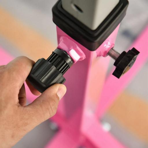 Barra de Gimnasia para Niños de +3 Años Barra de Entrenamiento Altura Ajustable 92-150 cm Carga 75 kg 194x121x150cm Rosa [7]