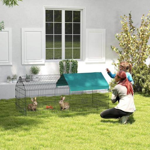Jaula para Animales Pequeños de Acero con Puertas y Tela Superior para Conejos Chinchillas Gallinas 185x75x75 cm Verde [7]