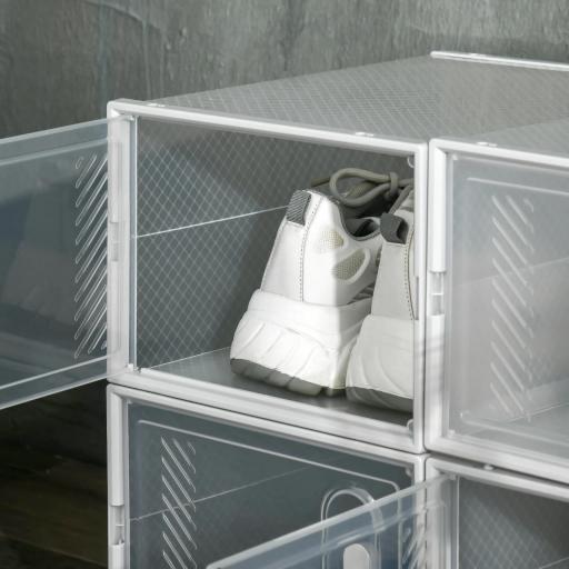 Organizador de Zapatos Modular Estantería Modulable con 8 Cubos Puertas Magnéticas 25x35x19 cm Transparente [4]