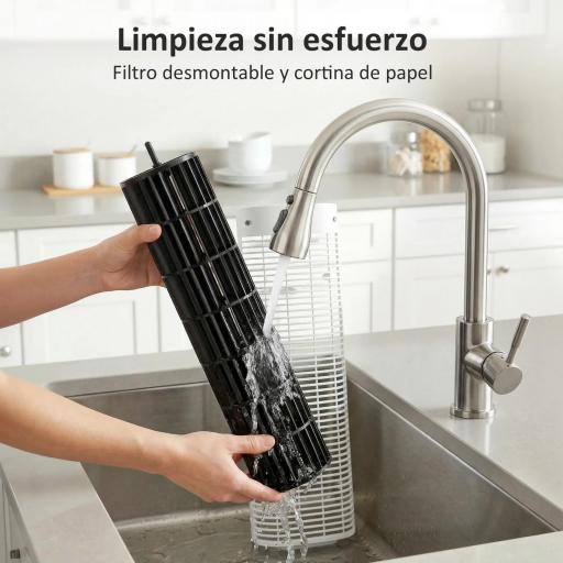 Climatizador Evaporativo de Torre 3 en 1 con Depósito de 9 L Oscilación 48° 3 Velocidades 3 Modos Temporizador Blanco [3]