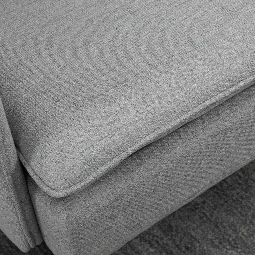 Sofá de Salón de 2 Plazas Moderno con 4 Cojines Reposabrazos y Patas de Acero Carga 240 kg 139x68x80 cm Gris [7]