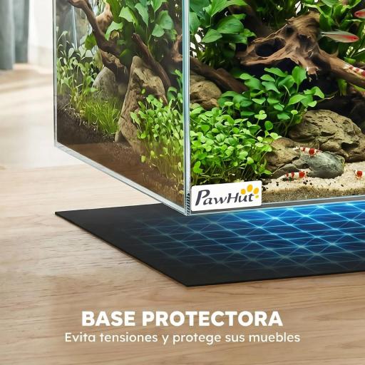 Acuario de Pecera 51 L Pecera de Cristal con Alfombrilla Protectora para Peces Camarones y Tortugas Transparente [3]