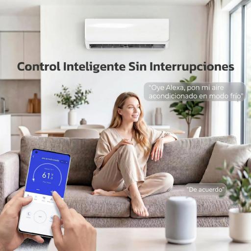 Aire Acondicionado Split Inverter 12000 BTU con Bomba de Calor WiFi y Control por Voz para 18 m² con Kit de Instalación [5]