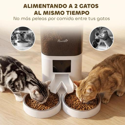 Comedero Automático 6L WiFi 2.4G con Control App 2 Cuencos Programable 1-10 Comidas Grabadora Voz 10s Fácil de Limpiar [6]