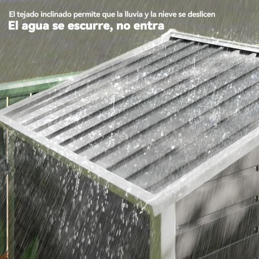 Cobertizo Metálico para Jardín 213x120x166/194 cm con Base Refuerzo Puertas Correderas y Ventilaciones Gris Oscuro [7]