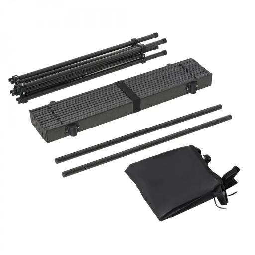 Mesa de Camping Plegable con Almacenaje de Malla y Bolsa de Transporte para Exterior Jardín y Picnic 70x70x69 cm Negro [5]