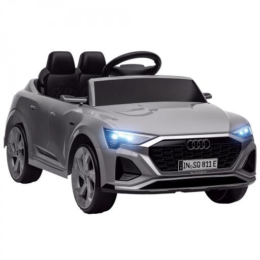 Coche Eléctrico para Niños Audi Q8 etron sportback con Batería 12V Mando a Distancia Faros Bocina y Música Gris [11]
