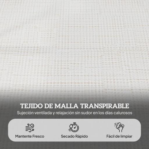 Tumbona de Jardín Plegable con Respaldo Ajustable en 4 Niveles Orificio de Lectura y Reposacabezas 145x72x89 cm Crema [3]