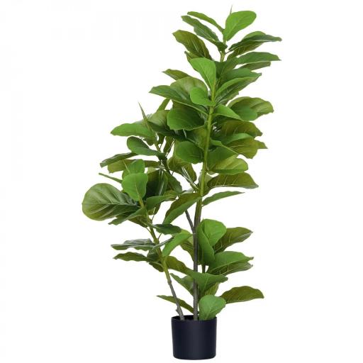 Planta Ficus Artificial 110 cm Planta Artificial con 90 Hojas Musgo y Maceta para Interior y Exterior Verde [7]