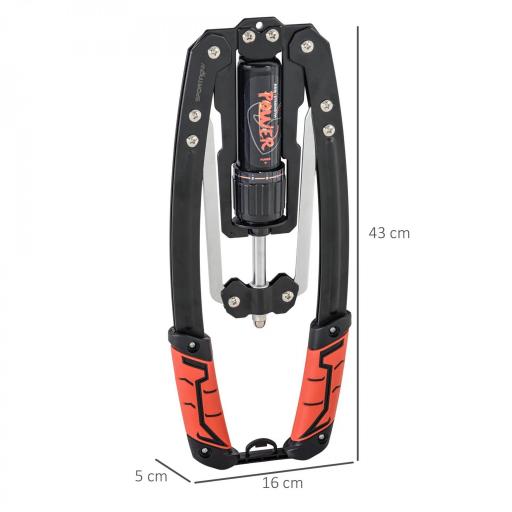 Extensor de Pecho Ajustable de 10-200 kg con 20 Niveles de Resistencia y Agarre Antideslizante 43x16x5 cm Negro y Rojo [1]