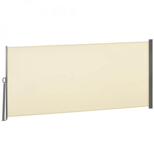 Toldo Lateral Retráctil 300x160cm Pantalla Enrollable Mampara de Privacidad y Protección Solar para Balcón Terraza Crema [8]