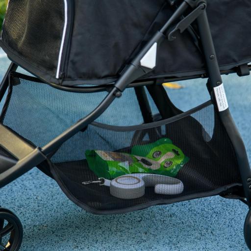 Carrito para Perros Pequeños con Cesta de Almacenaje Cubierta para Lluvia y Ventana de Malla 80,5x51,5x100 cm Caqui [6]