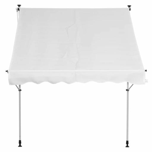 Toldo Manual Retráctil 200x150x170-280 cm para Balcón y Terraza con Altura Ajustable con Manivela Blanco [9]