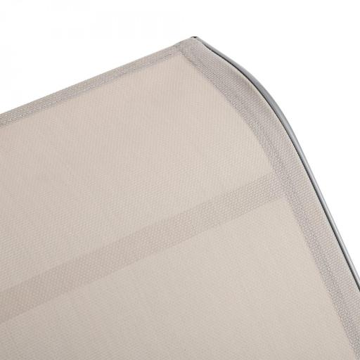 Set de 2 Tumbonas Jardín Exterior con Mesa Auxiliar de Vidrio Templado Tumbonas con Respaldo Reposabrazos para Patio Piscina Terraza Exterior Beige [7]