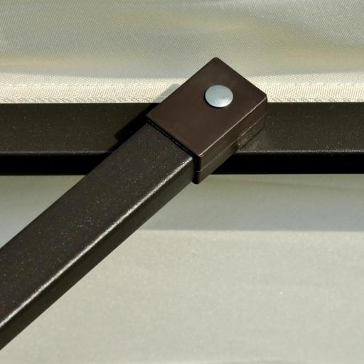 Sombrilla Doble para Jardín 455x265x238 cm Parasol Grande con Manivela Manual Resistente al Agua Protección Solar Crema [6]