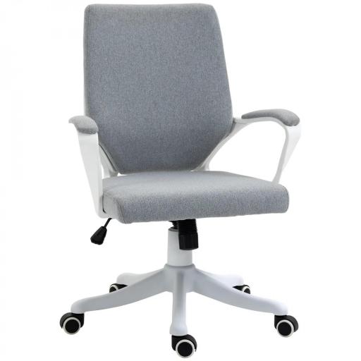 Silla de Oficina Giratoria Silla de Escritorio Basculante con Reposabrazos y Altura Ajustable para Dormitorio Salón Carga 120 kg 62x69x92-100 cm Verde Gris [9]