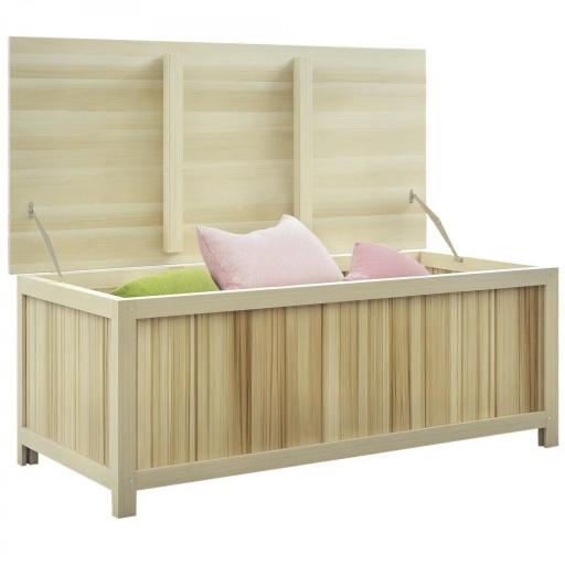 Arcón Exterior de Madera 172 L Baúl Almacenaje con Tapa Abatible Resistente a la Intemperie para Jardín Madera Natural [8]